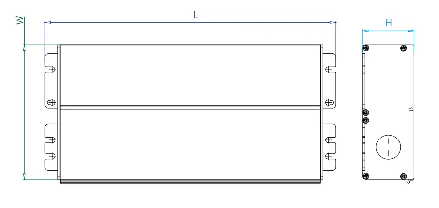 L2-A enclosed Class 2 LED power supply mechanical dimension drawing