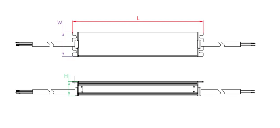 L2-E slim LED sign power supply mechanical dimension drawing