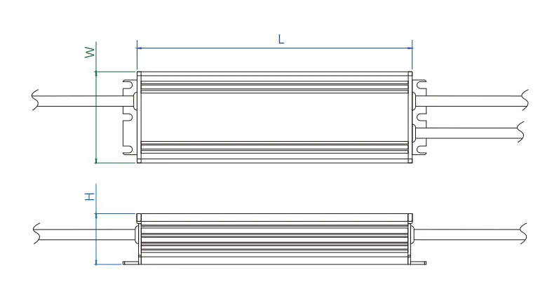 L2 multi-channel Class 2 LED power supply mechanical dimension drawing