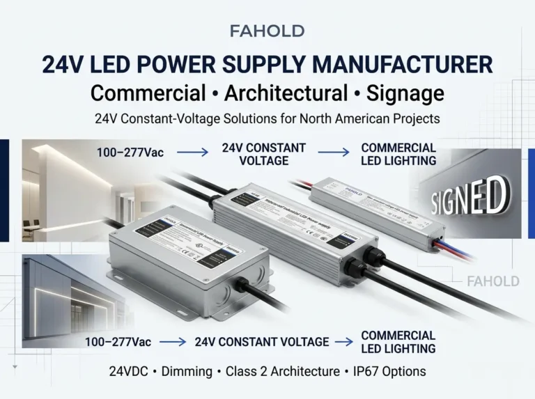 24V LED Power Supply Manufacturer for North American Commercial Lighting Projects