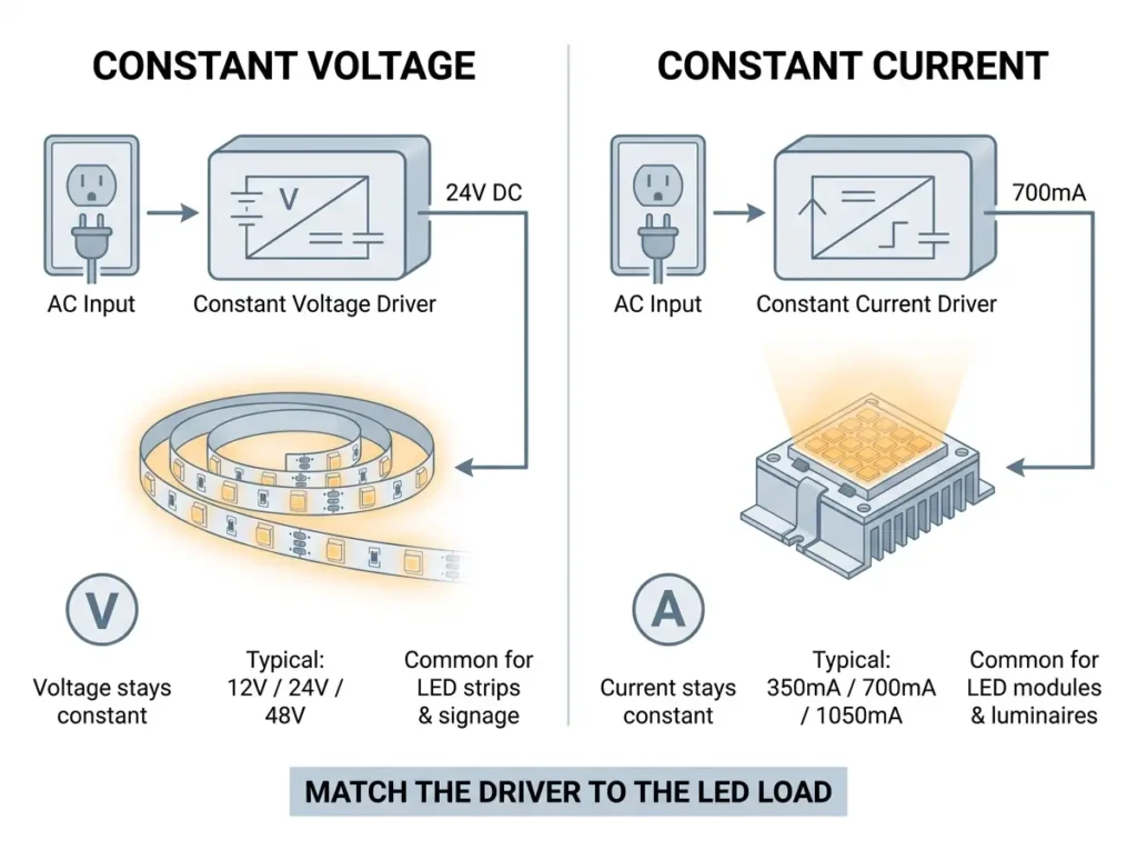 Constant voltage vs constant current LED driver comparison