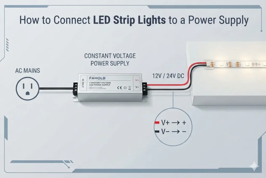 How to connect LED strip lights to a constant voltage power supply