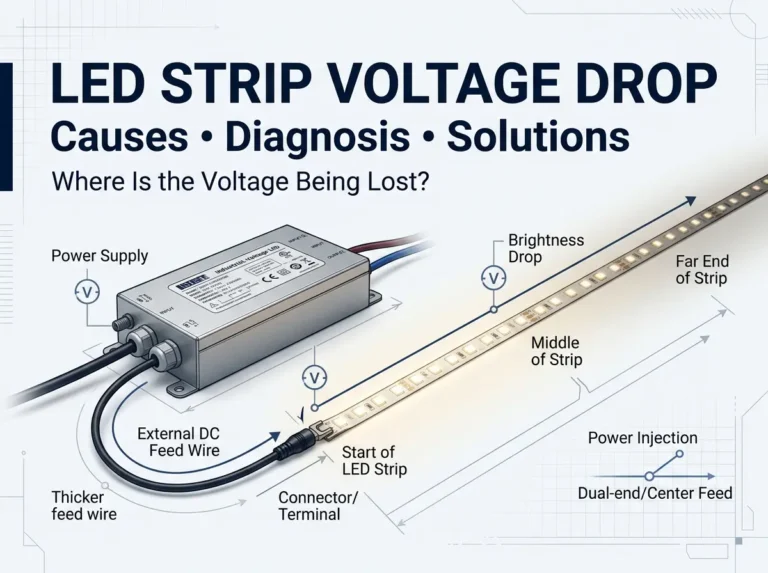 LED Strip Voltage Drop Explained: Causes and Solutions