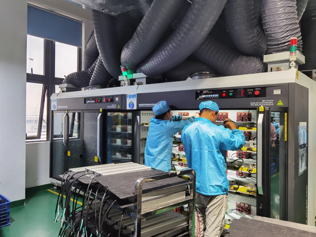 Work Area of ​​the Computer-Monitored Power Supply Burn-in Test System